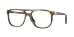 1237 - Striped Black & Olive Green / Clear