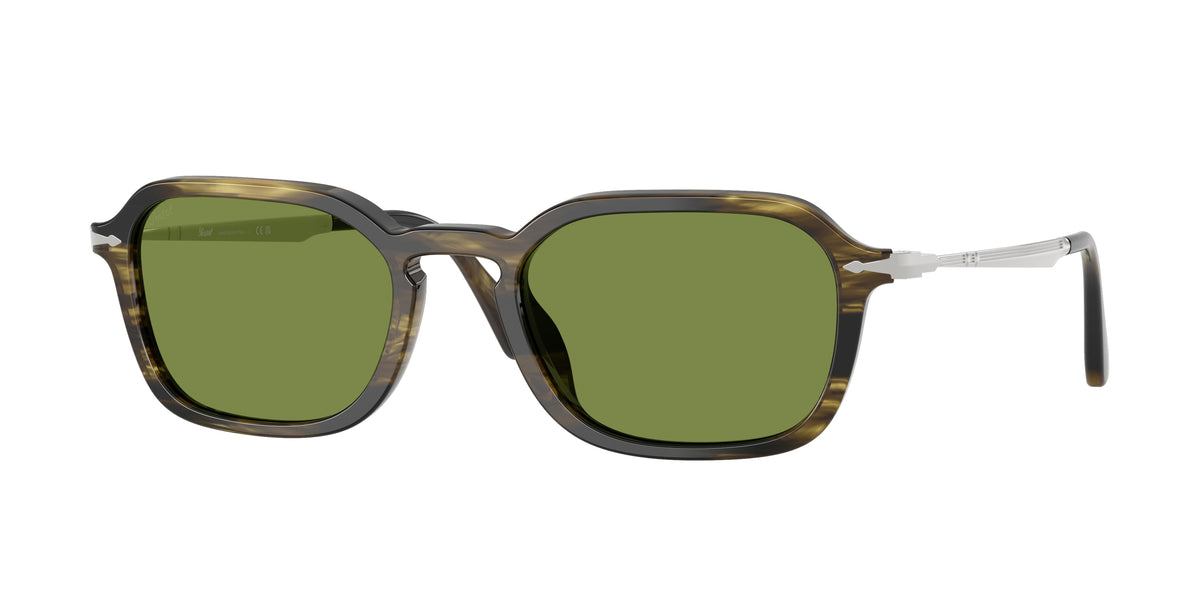 12374E - Striped Black & Olive Green / Green