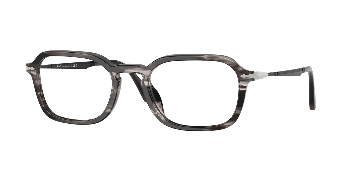 1238 - Striped Black & Grey / Clear