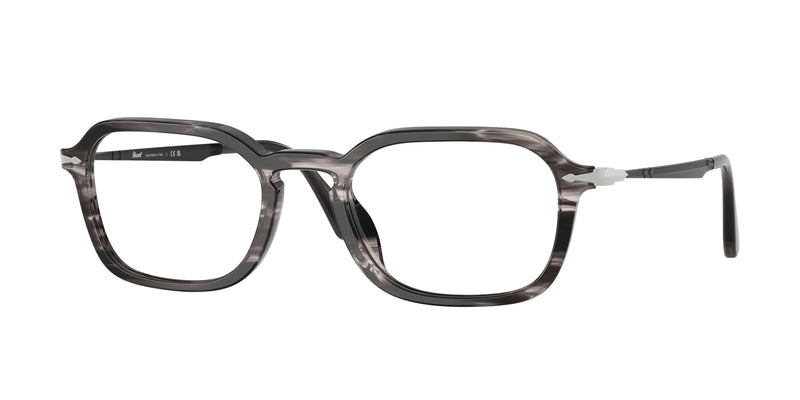 1238 - Striped Black & Grey / Clear