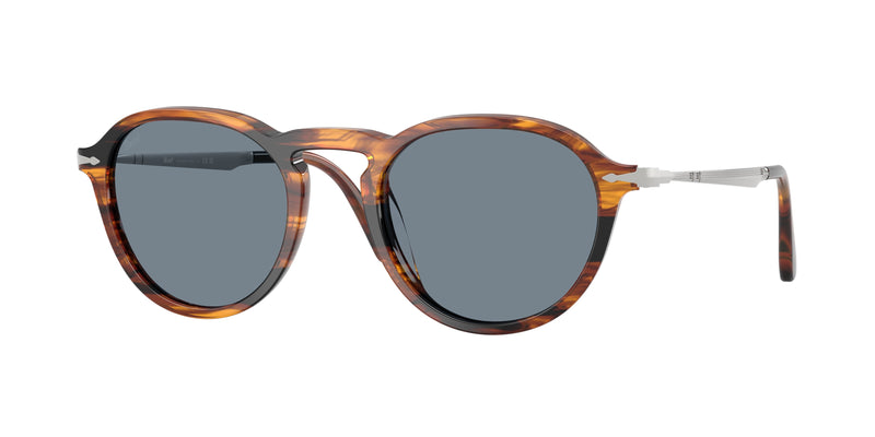 123556 - Striped Black & Brown / Light Blue