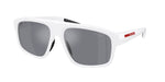 AAI40A - Matte White / Light Blue Mirror Silver