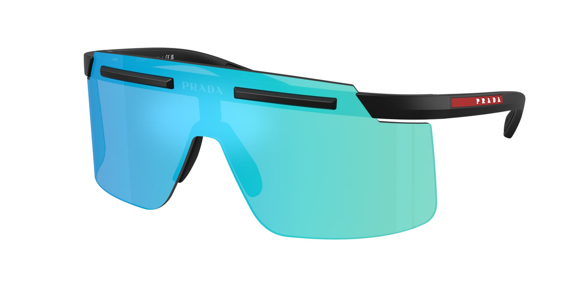 1BO08R - Matte Black / Light Green Mirror Blue