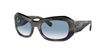 14043F - Striped Grey / Clear & Blue