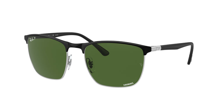 9144P1 - Black On Silver / Dark Green Polarized+