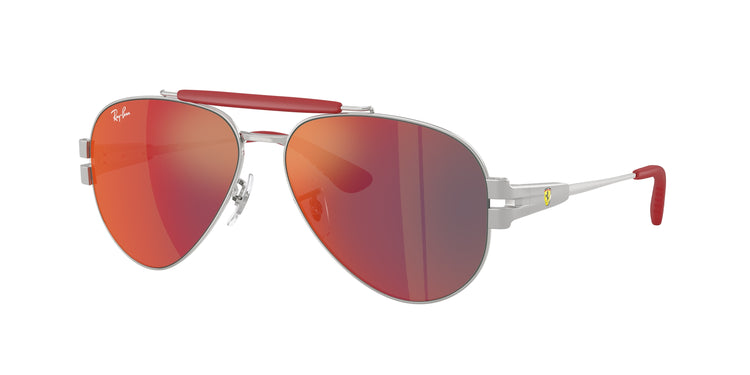 F1256P - Silver / Dark Grey Mirror Blue/Red