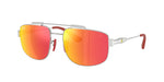 F0071D - Silver / Grey Mirror Red