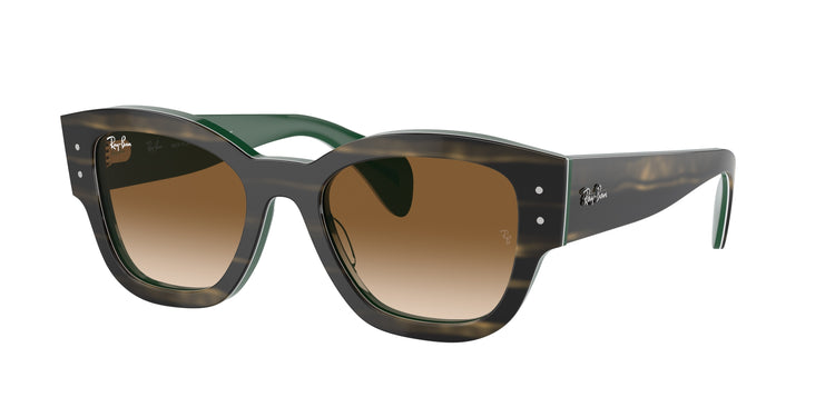 140251 - Striped Green On Green / Clear & Brown