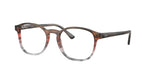 8251 - Striped Brown & Red / Clear