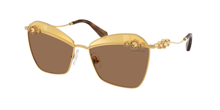 4007TO - Yellow Gold / Brown Swarovski Gold