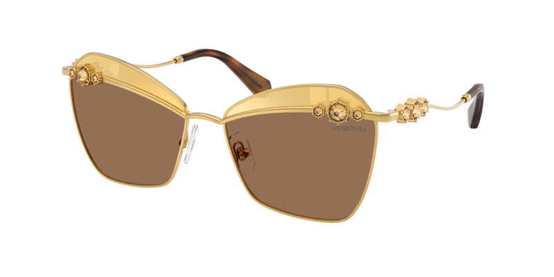 4007TO - Yellow Gold / Brown Swarovski Gold