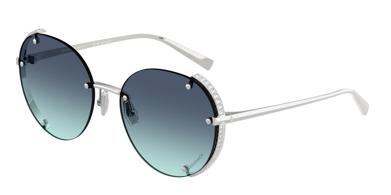 62139S - Silver Gold Plated / Azure Gradient Blue