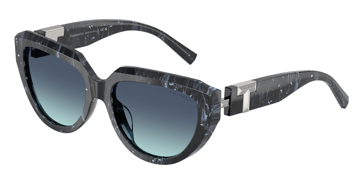 84349S - Striped Black / Azure Gradient Blue