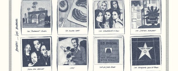 Ahlem AHLEM Large cleaning cloth LOS ANGELES landmarks