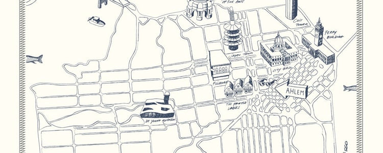 Ahlem AHLEM Large cleaning cloth SAN FRANCISCO landmarks