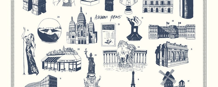 Ahlem AHLEM Large cleaning cloth PARIS landmarks