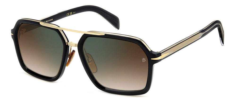 M2QY - 2M2QY BLK GOLD B / QY BROWN SHADED GREEN MIRROR