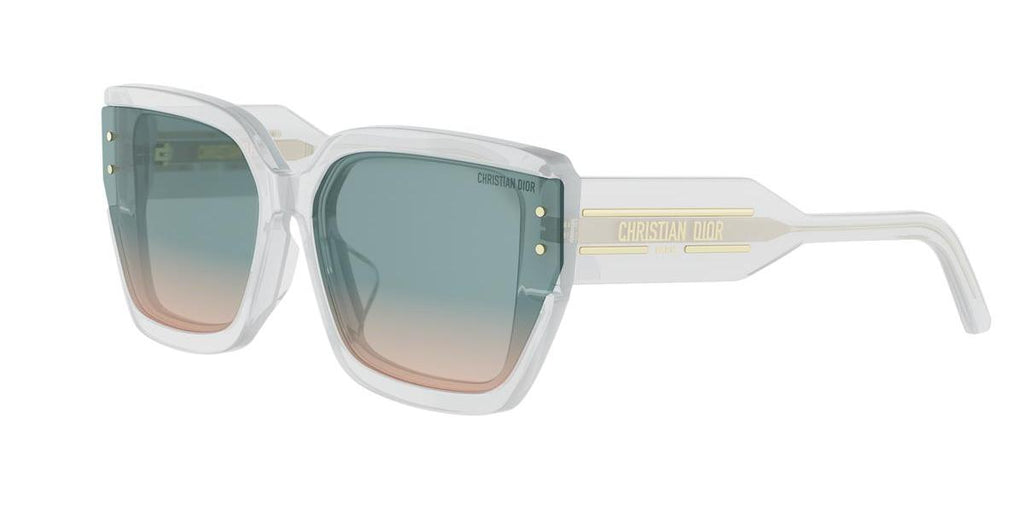 45C2 - Acetate Shiny Grey with Green Gradient lenses