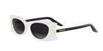 95A1 - Acetate Shiny White with Grey Gradient lenses / 