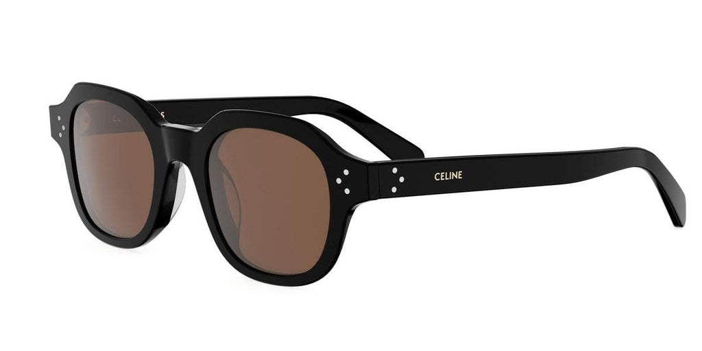 01E - Acetate Shiny Black with Brown Normal lenses