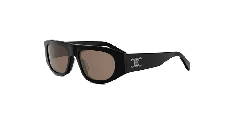 01E - Acetate Shiny Black with Brown Normal lenses