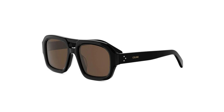 01E - Acetate Shiny Black with Brown Normal lenses