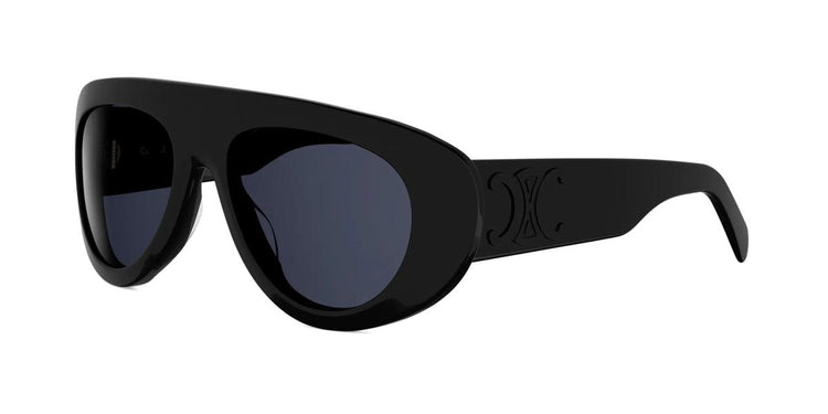 01V - Acetate Shiny Black with Blue Normal lenses