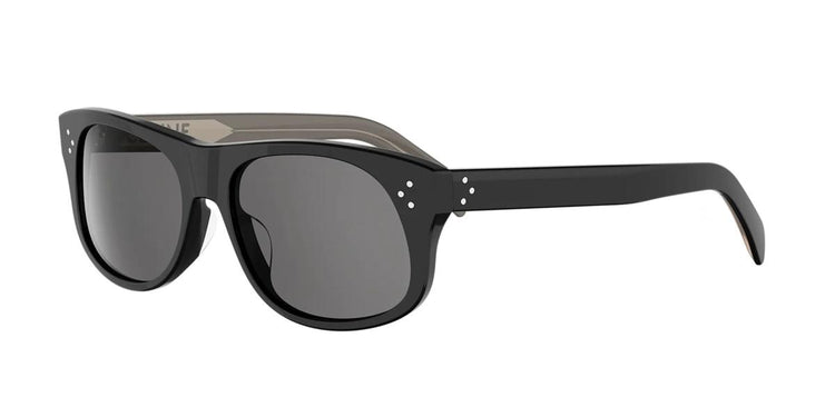 01A - Acetate Shiny Black with Grey Normal lenses