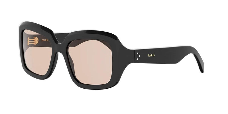 01E - Acetate Shiny Black with Brown Normal lenses
