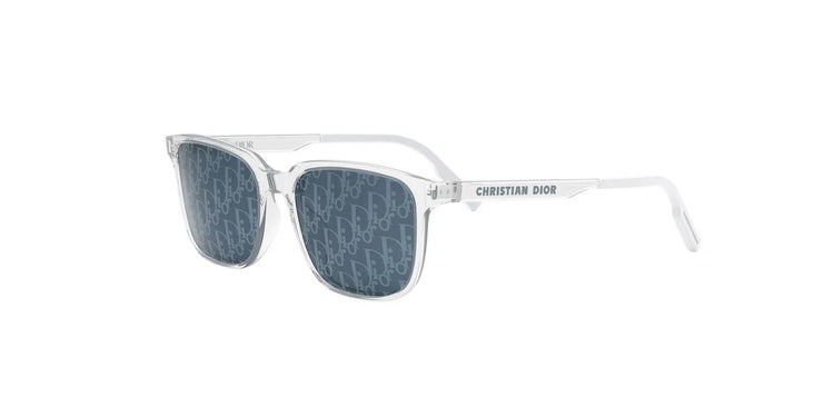 85B8 - Acetate Shiny Transparent with Blue Pattern lenses
