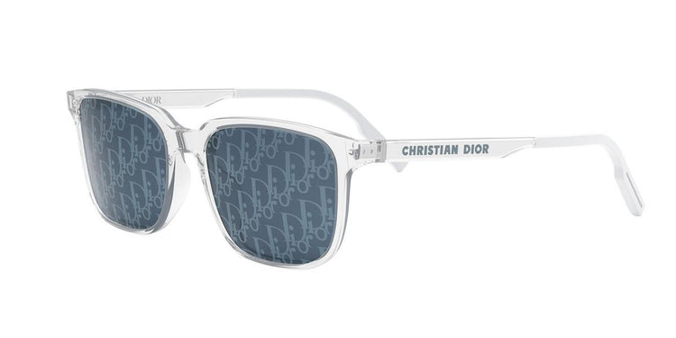 85B8 - Acetate Shiny Transparent with Blue Pattern lenses