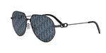 H4B8 - Metal Shiny Black with Blue Pattern lenses