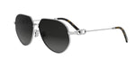 F0A1 - Metal Shiny Silver with Grey Gradient lenses / 