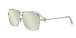 F2A5 - Metal Shiny Silver with Yellow Mirror lenses / 