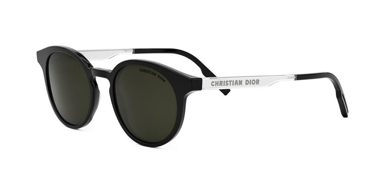 10C0 - Acetate Shiny Black with Green Normal lenses