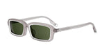 45C0 - Acetate Shiny Grey with Green Normal lenses