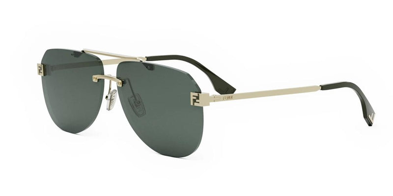 32N - Metal Shiny Clear Gold / Green