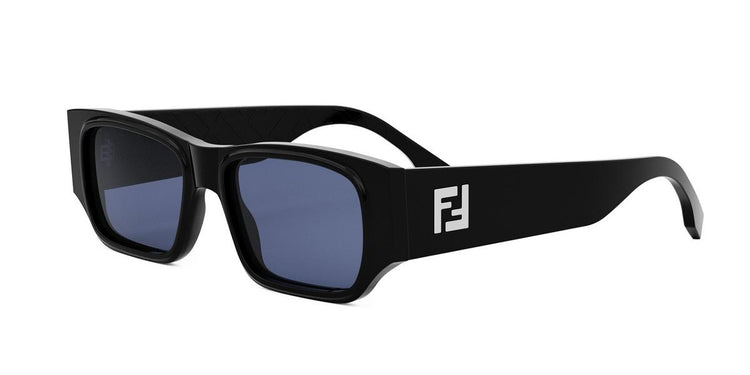 01V - Acetate Shiny Black with Blue Normal lenses