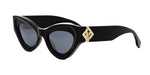01V - Acetate Shiny Black with Blue Normal lenses / 
