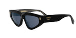 01V - Acetate Shiny Black with Blue Normal lenses / 
