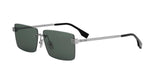 14N - Metal Shiny Silver with Green Normal lenses / 