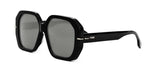 01C - Acetate Shiny Black with Silver Mirror lenses / 