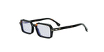 056 - Acetate Shiny Havana with Transparent Blue block lenses / 