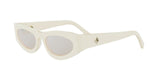 25G - Acetate Shiny White with Silver Mirror lenses / 