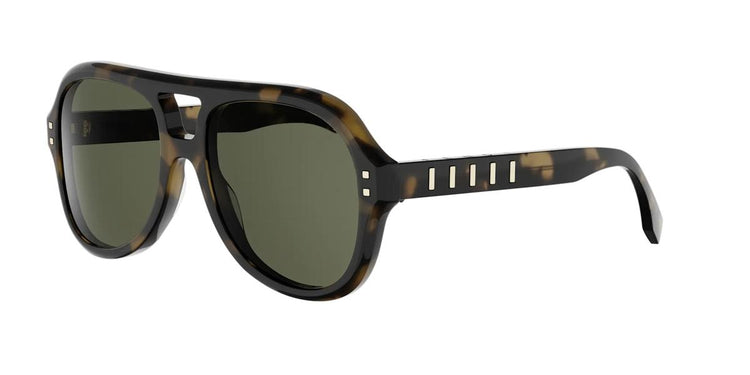 55N - Acetate Shiny Havana with Green Normal lenses
