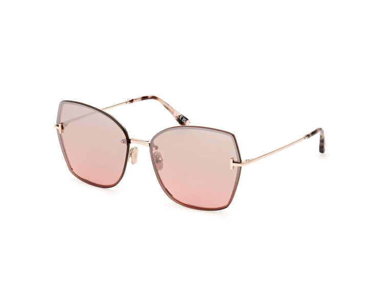 28U - Shiny Rose Gold / bordeaux mirror