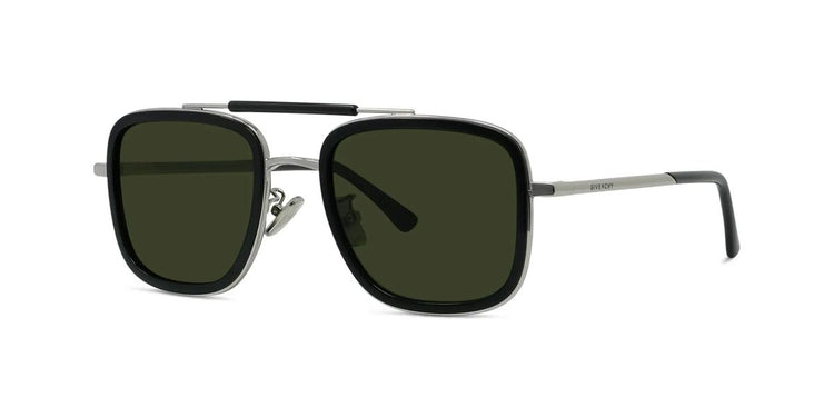 16N - Metal Shiny Silver with Green Normal lenses