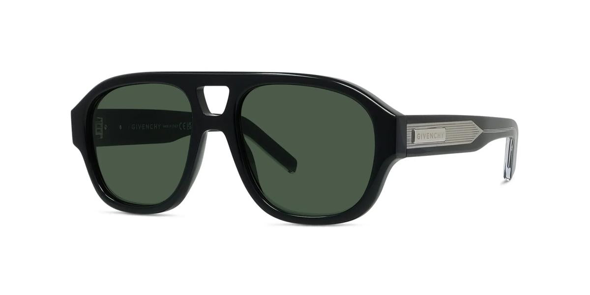 01N - Acetate Shiny Black with Green Normal lenses