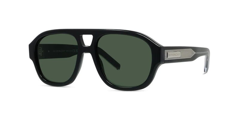 01N - Acetate Shiny Black with Green Normal lenses