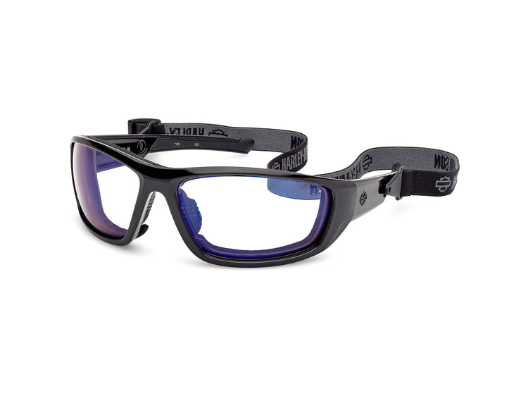 01X - Shiny Black / blue mirror